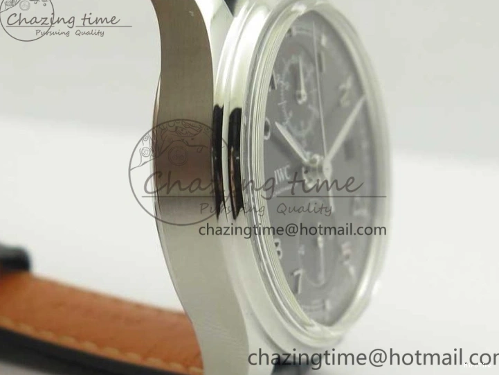 MIROTIME 0320 Portuguese Chrono SS ZF 1:1 Best Edition Gray Dial SS On Black Leather Strap A ZipUp 7215